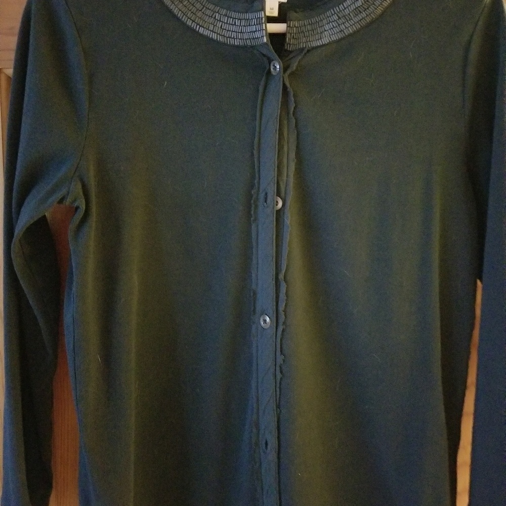 J. Crew beaded collar shirt - size M
